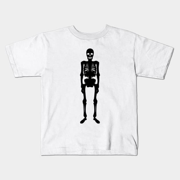 Standing Skeleton Silhouette Kids T-Shirt by AustralianMate